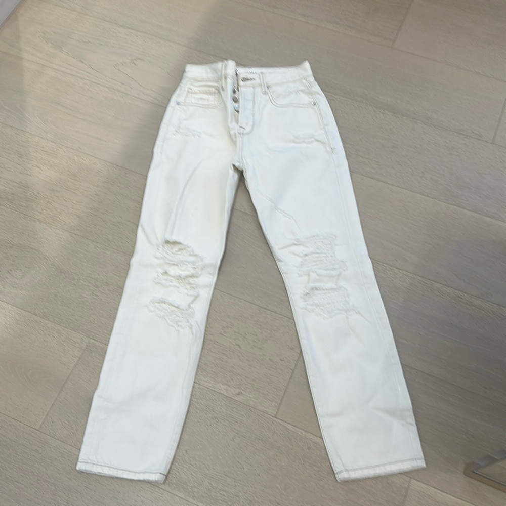 Frame denim Pure le original frayed off white jeans - Picture 3 of 7